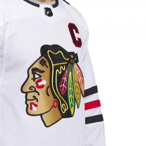 Men's Chicago Blackhawks Jonathan Toews adidas White Away Primegreen Pro Player Jersey