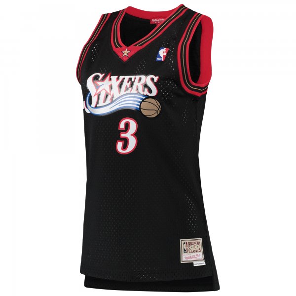 Women's Philadelphia 76ers Allen Iverson Mitchell & Ness Black 2000/01 Hardwood Classics Swingman Jersey