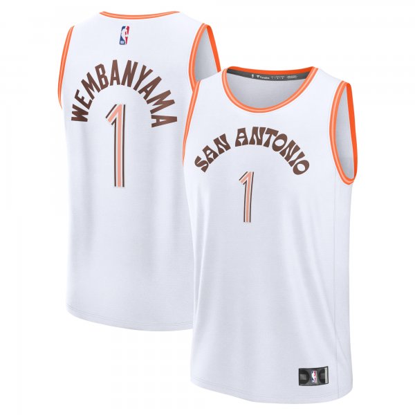 Men's San Antonio Spurs Victor Wembanyama Fanatics White Fast Break Jersey - City Edition