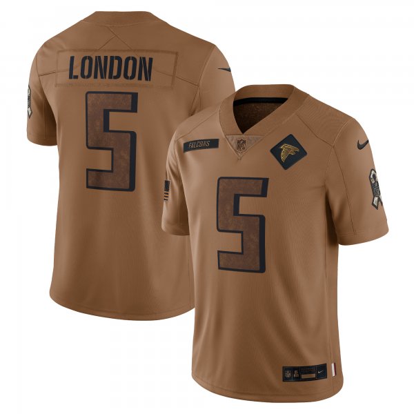 Men's Atlanta Falcons Drake London Nike Brown 2023 Salute To Service Limited Jersey