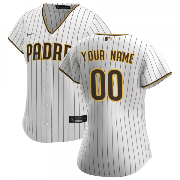 Women's San Diego Padres Nike White Home Replica Custom Jersey