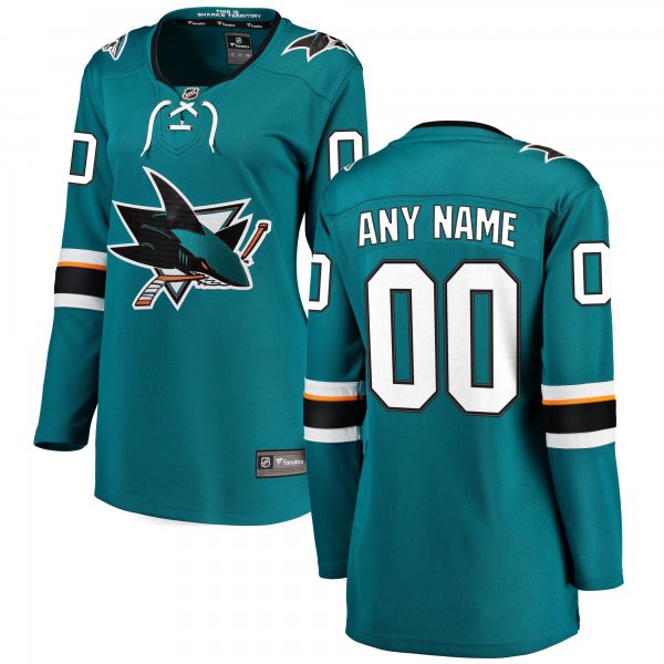 Women's San Jose Sharks Fanatics Teal Home Breakaway Custom Jersey