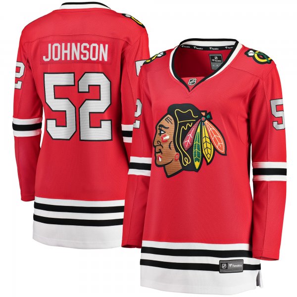 Women's Chicago Blackhawks Reese Johnson Fanatics Red Home Breakaway Player Jersey