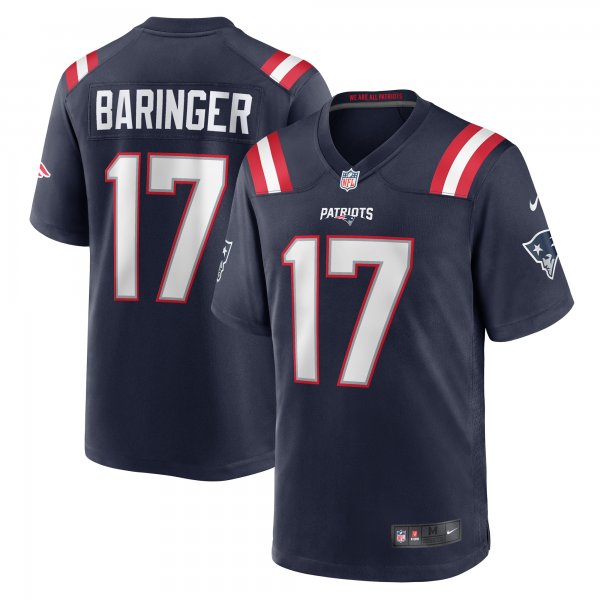 Men's New England Patriots Bryce Baringer Nike  Navy Team Game Jersey