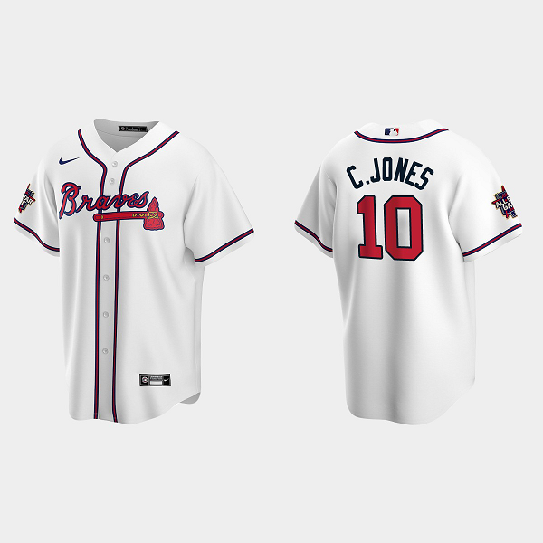 Men's Atlanta Braves #10 Chipper Jones 2021 White MLB All-Star Game Jersey