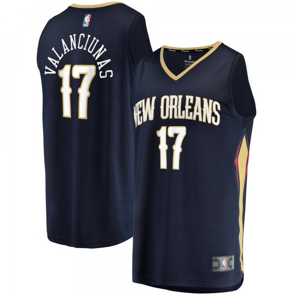 Men's New Orleans Pelicans Jonas Valanciunas Fanatics Navy Fast Break Replica Jersey - Icon Edition