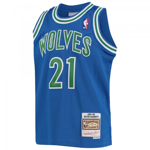 Youth Minnesota Timberwolves Kevin Garnett Mitchell & Ness Blue 1995-96 Hardwood Classics Swingman Jersey