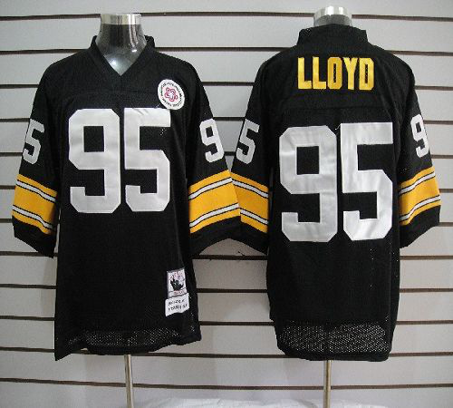 Men's Mitchell And Ness Pittsburgh Steelers #95 Greg Lloyd Black Stitched Jersey