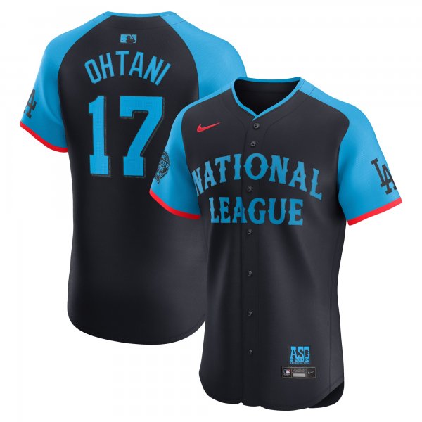 Men's National League #17 Shohei Ohtani Nike Navy 2024 MLB All-Star Game Flex Base Jersey