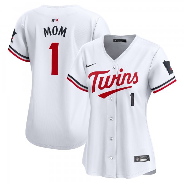 Women's Minnesota Twins Nike White #1 Mom Home Limited Jersey