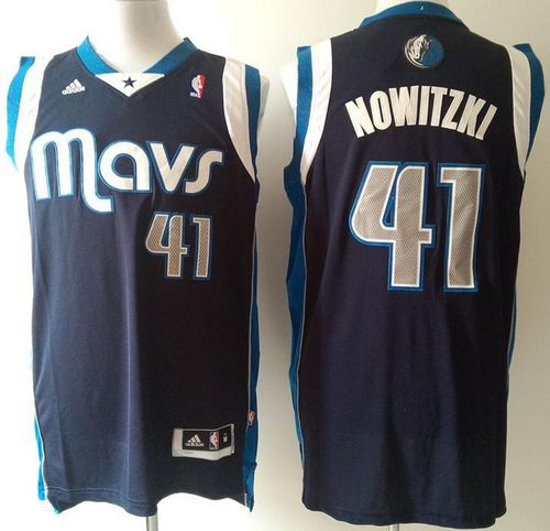 Men's Dallas Mavericks #41 Dirk Nowitzki Stitched Blue NBA Jersey