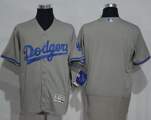 Los Angeles Dodgers Blank Grey Flexbase Collection Stitched MLB Jersey