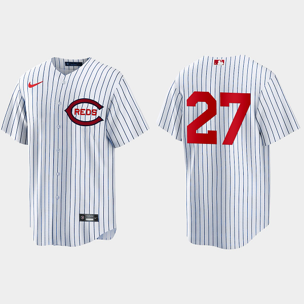 Men's Cincinnati Reds #27 Jake Fraley 2022 Field of Dreams Cool Base Jersey - White