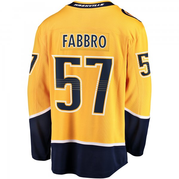 Men's Nashville Predators Dante Fabbro Fanatics Gold Replica Player Jersey