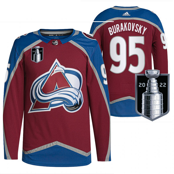 Men's Andre Burakovsky Colorado Avalanche 2022 Stanley Cup Playoffs Burgundy #95 Jersey