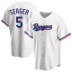 Men's Texas Rangers #5 Corey Seager White Home Jersey