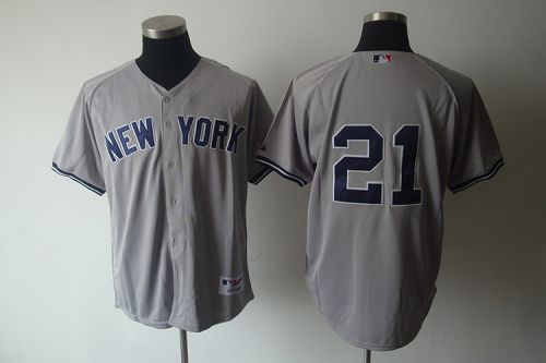 New York Yankees #21 Paul O'Neill Grey Stitched MLB Jersey