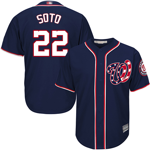 Washington Nationals #22 Juan Soto Navy Blue New Cool Base Stitched MLB Jersey