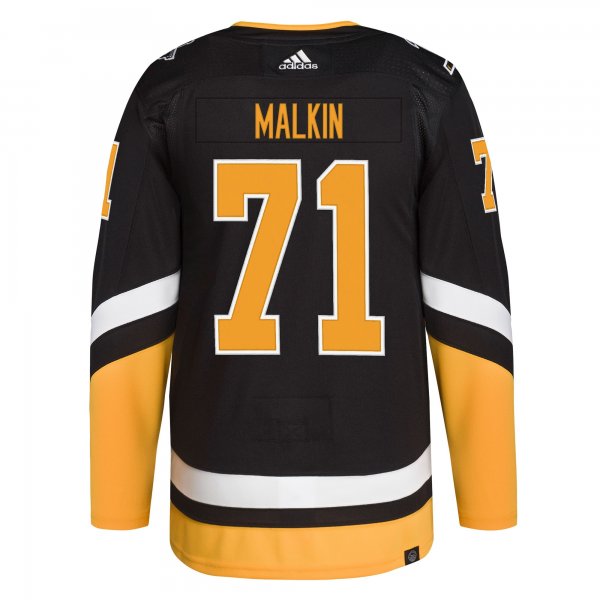 Men's Pittsburgh Penguins Evgeni Malkin adidas Black Alternate Primegreen Player Jersey