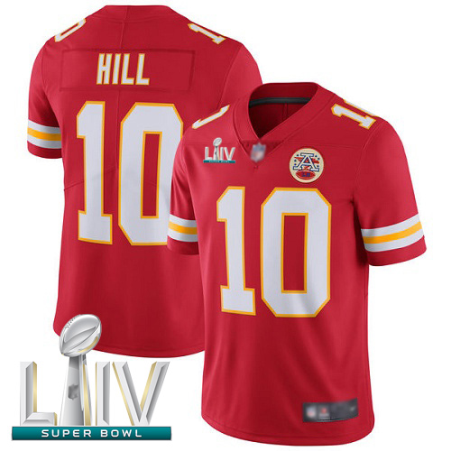 Kansas City Chiefs #10 Tyreek Hill Red Team Color Super Bowl LIV Bound Men's Stitched NFL Vapor Untouchable Limited Jersey