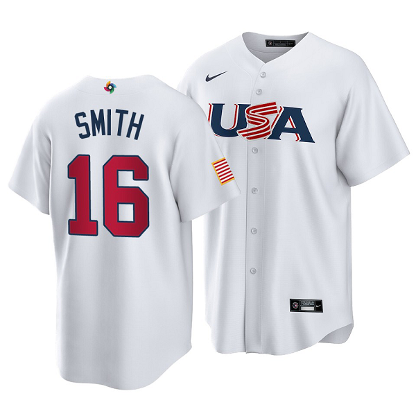 Los Angeles Dodgers #16 Will Smith 2023 World Baseball Classic White  Men's USA Jersey