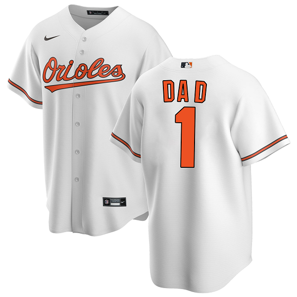 Men's Baltimore Orioles Nike White Home #1 Dad MLB Jersey