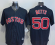 Boston Red Sox #50 Mookie Betts Navy Blue New Cool Base Stitched MLB Jersey