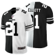 Men's Nike NFL Dallas Cowboys #21 Ezekiel Elliott Black White Peaceful Coexisting Split 2020 Vapor Untouchable Stitched Limited Jersey