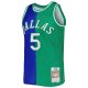 Men's Dallas Mavericks Jason Kidd Mitchell & Ness Blue/Green Hardwood Classics 1994/95 Split Swingman Jersey