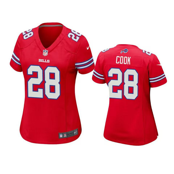 Women's Buffalo Bills #28 James Cook Red Game NFL Jersey