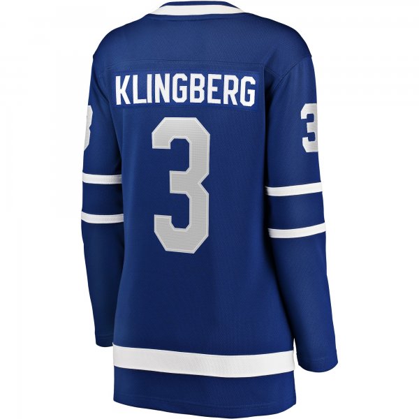 Women's Toronto Maple Leafs John Klingberg Fanatics Blue Home Breakaway Player Jersey