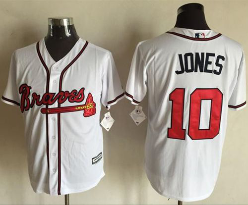 Women's Atlanta Braves #10 Chipper Jones White New Cool Base Stitched MLB Jersey