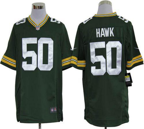 Nike Green Bay Packers #50 A.J. Hawk Green Team Color Men's Stitched NFL Game Jersey