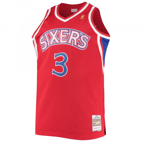 Men's Philadelphia 76ers Allen Iverson Mitchell & Ness Red 1996/97 Big & Tall Hardwood Classics Swingman Jersey