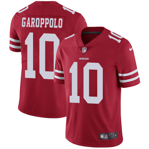 Nike San Francisco 49ers #10 Jimmy Garoppolo Red Team Color Men's Stitched NFL Vapor Untouchable Limited Jersey