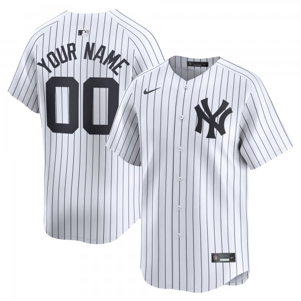 Youth New York Yankees Nike White Home Limited Custom Jersey