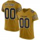 Custom Old Gold Black-White Mesh Authentic Football Jersey