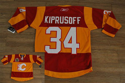 Calgary Flames #34 Miikka Kiprusoff Stitched Red/Orange 2011 Winter Classic NHL Jersey