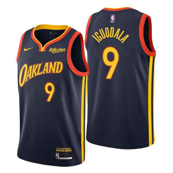 Golden State Warriors #9 Andre Iguodala Navy Swingman City Edition NBA Jersey