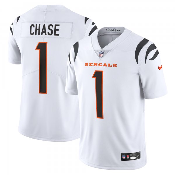 Men's Cincinnati Bengals Ja'Marr Chase Nike White  Vapor Untouchable Limited Jersey