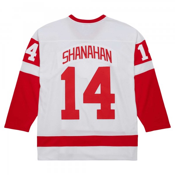 Men's Detroit Red Wings Brendan Shanahan Mitchell & Ness White  2001/02 Alternate Captain Blue Line Player Jersey