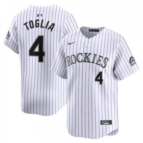 Men's Colorado Rockies Michael Toglia Nike White Home Limited Player Jersey