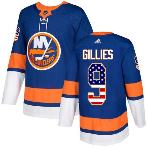 Adidas New York Islanders #9 Clark Gillies Royal Blue Home USA Flag Stitched NHL Jersey