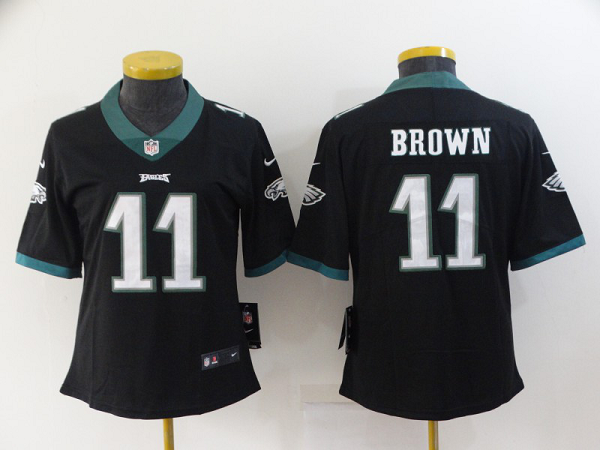 Women's Nike Philadelphia Eagles #11 A.J. Brown Black NFL Stitched Jersey