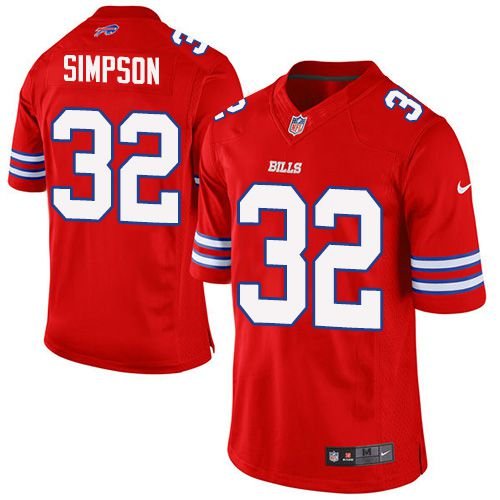 Nike Buffalo Bills #32 O. J. Simpson Red Youth Stitched NFL Limited Rush Jersey