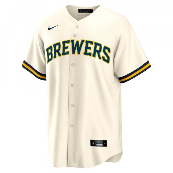 Men's Milwaukee Brewers Sal Frelick Nike Cream Home Replica Player Jersey