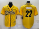 Men's Pittsburgh Steelers #22 Najee Harris Yellow Stitched Baseball Cool Base Jersey