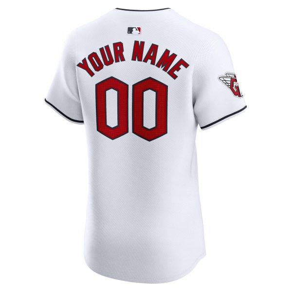 Men's Cleveland Guardians Nike White Home Elite Custom Jersey