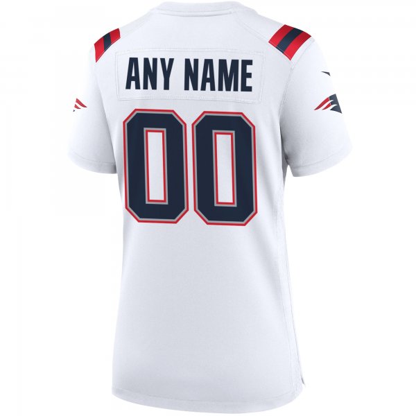 Women's Nike New England Patriots White Custom Game Jersey