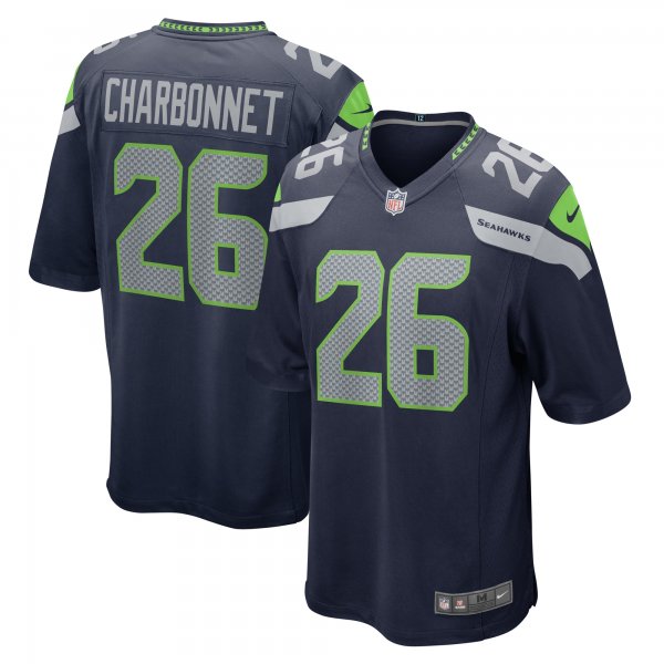 Men's Seattle Seahawks Zach Charbonnet Nike College Navy  Game Jersey